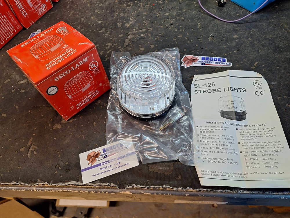 Seco Larm Informative Strobe Light CLEAR NEW