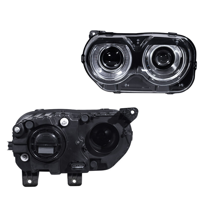 For 2015-2023 Dodge Challenger Headlight Assembly Projector Halogen W/ LED DRL