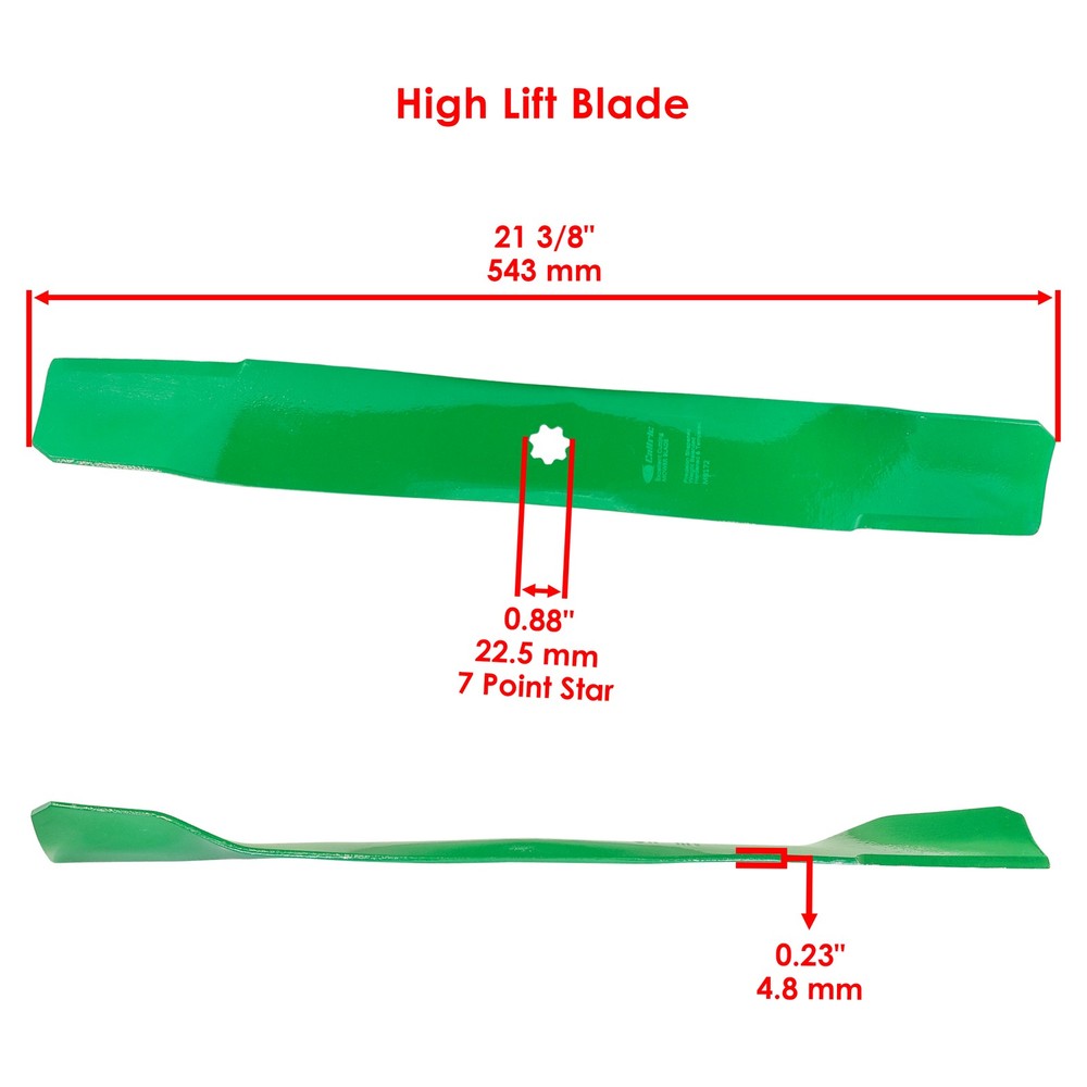 42" Deck Bagging Blade & Nut For John Deere D120 D125 D130 E100 E110 E120 E130