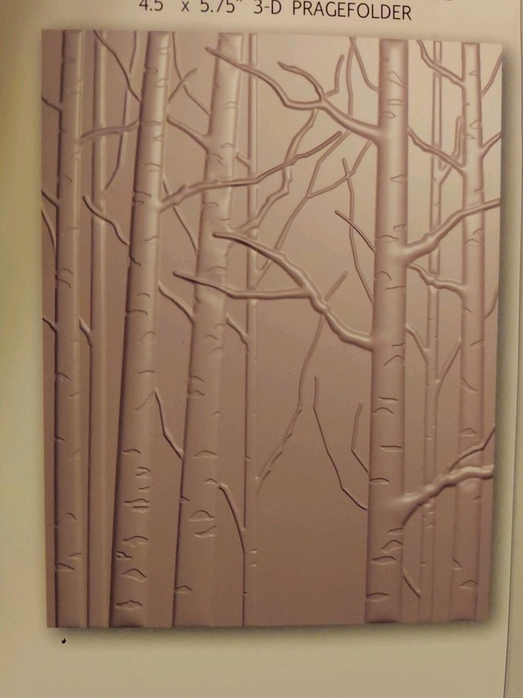 Open Studio 2023 "Birch Tree Forest" 3D Embossing Folder NIP 4.5"x5.75"