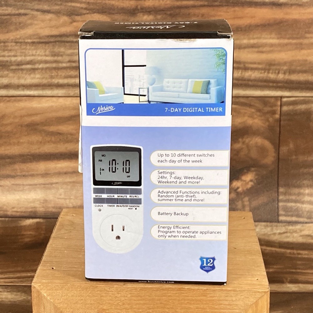 Nosiva 7-Day Digital Programmable Timer Model NDT-01 Energy Efficient New