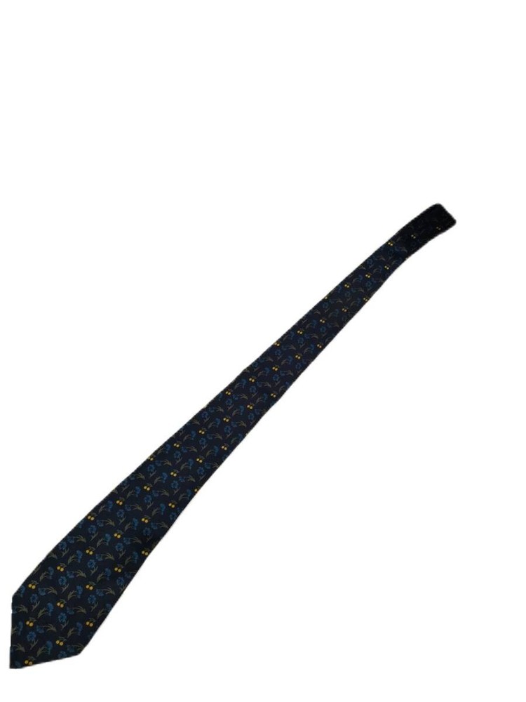 HERMES silk plant pattern tie