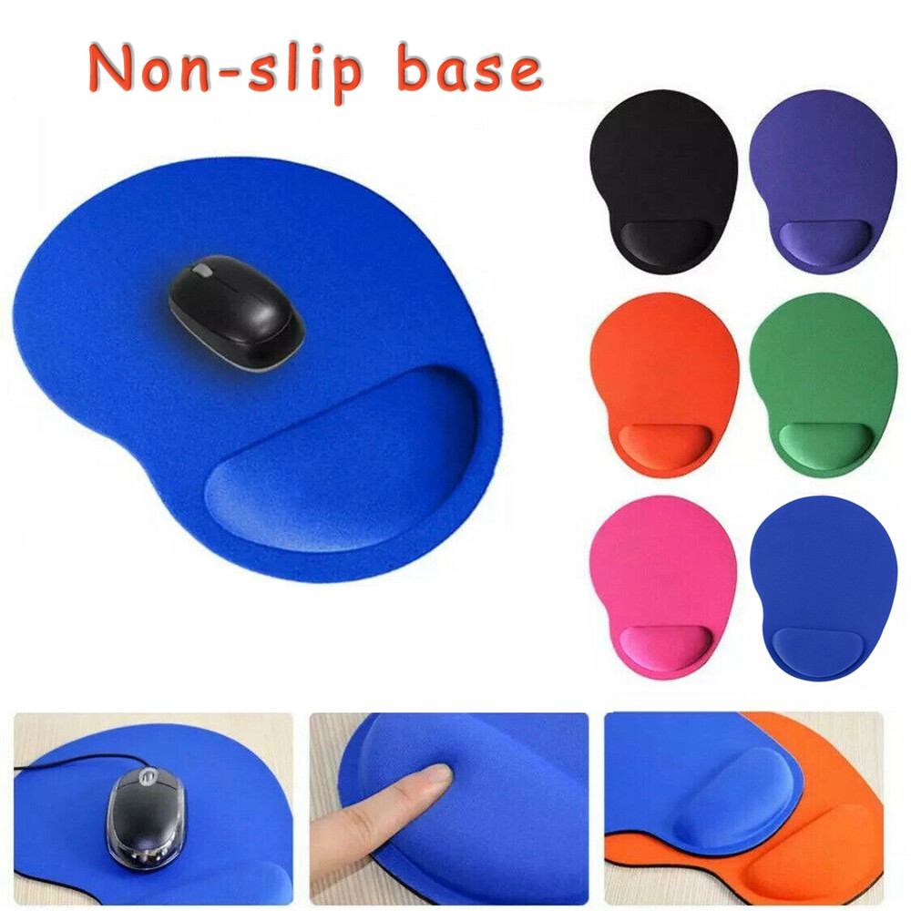 Wrist Rest Support Game Mice Pad Mouse Mat for Computer PC Anti Slip Black Blue