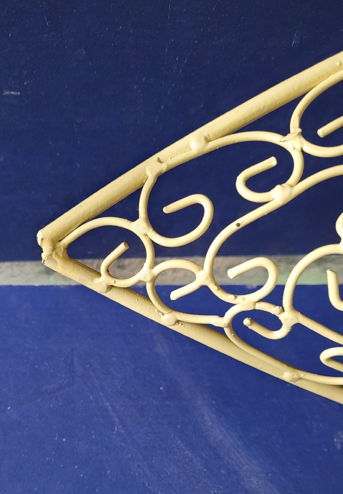 Large Wire Fruit Bowl Bread Basket Canoe Yellow 27"