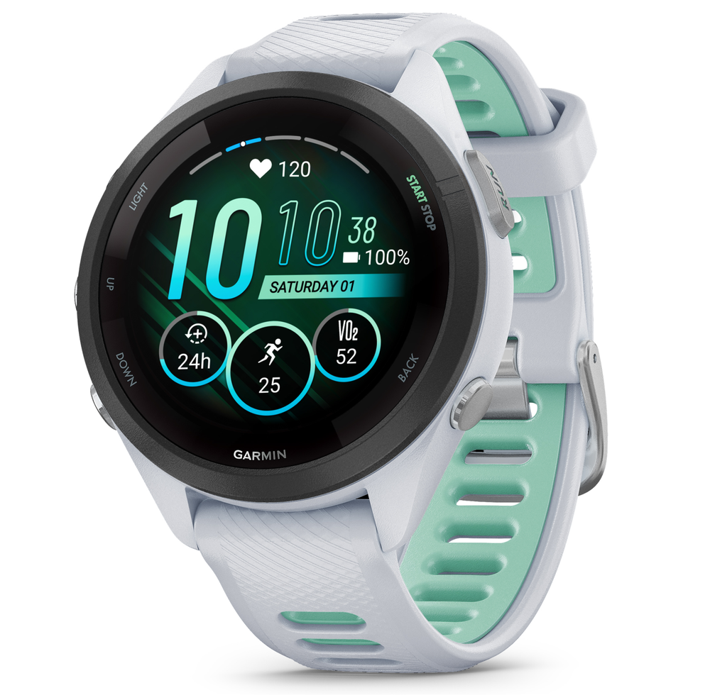 Garmin Forerunner 265S Running Smartwatch AMOLED Display White Neo Tropic