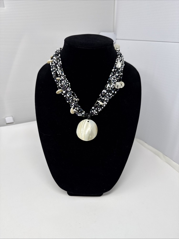 Artisan Made Beaded Necklace ~ Acrylic Statement Tactile Details