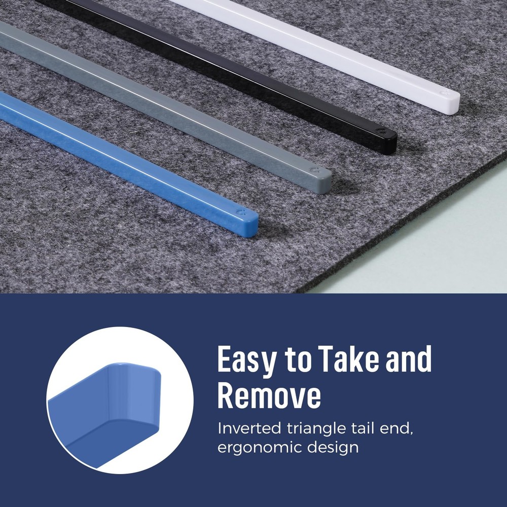 4 pcs Rectangular Magnets, Colorful Fridge Plastic Strips Embedded Magnets, D...