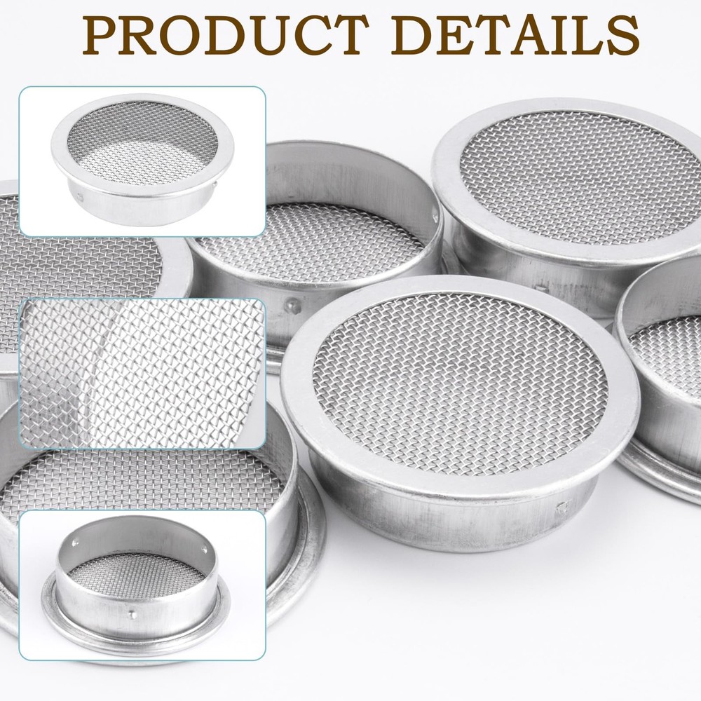 2 Inch,Round Open Screen Vent,Mill Finish, Pack of 6