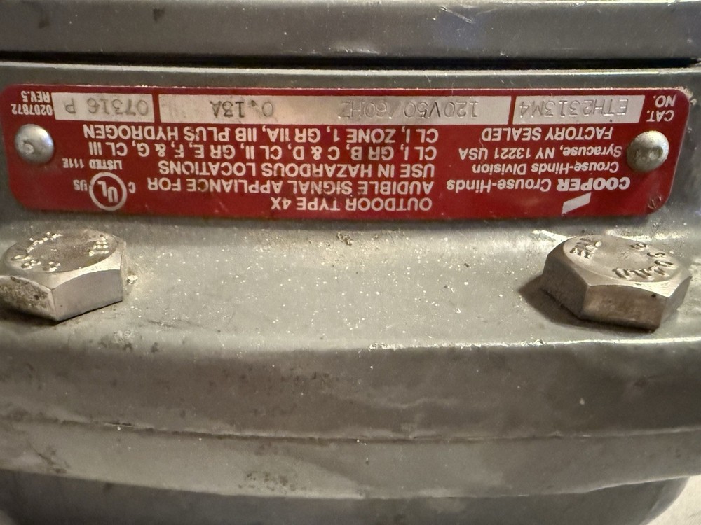 COOPER CROUSE-HINDS ETH2313M4 EXPLOSION PROOF HORN