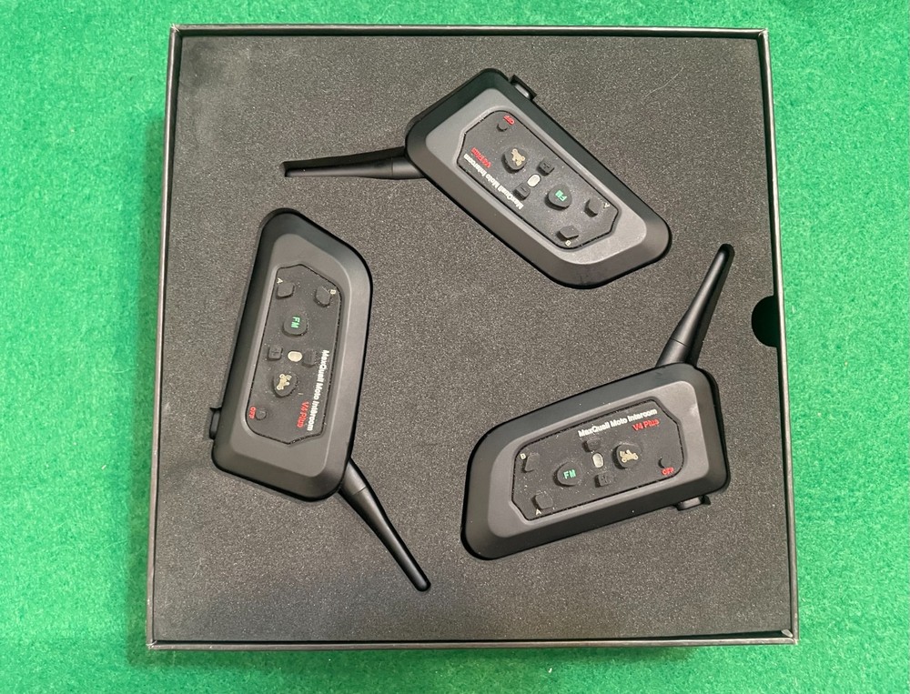 3 Pack MaxQuall ProfessionaL Moto Bluetooth Intercom Interphone Headset