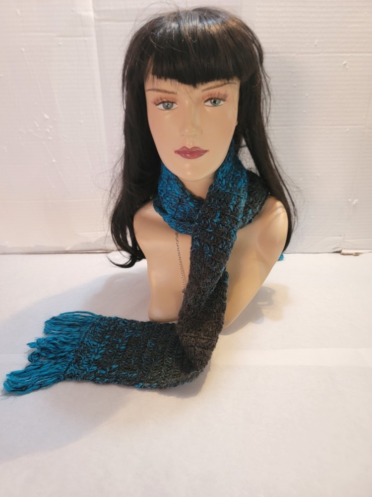 Handmade Blue Crochet Scarf