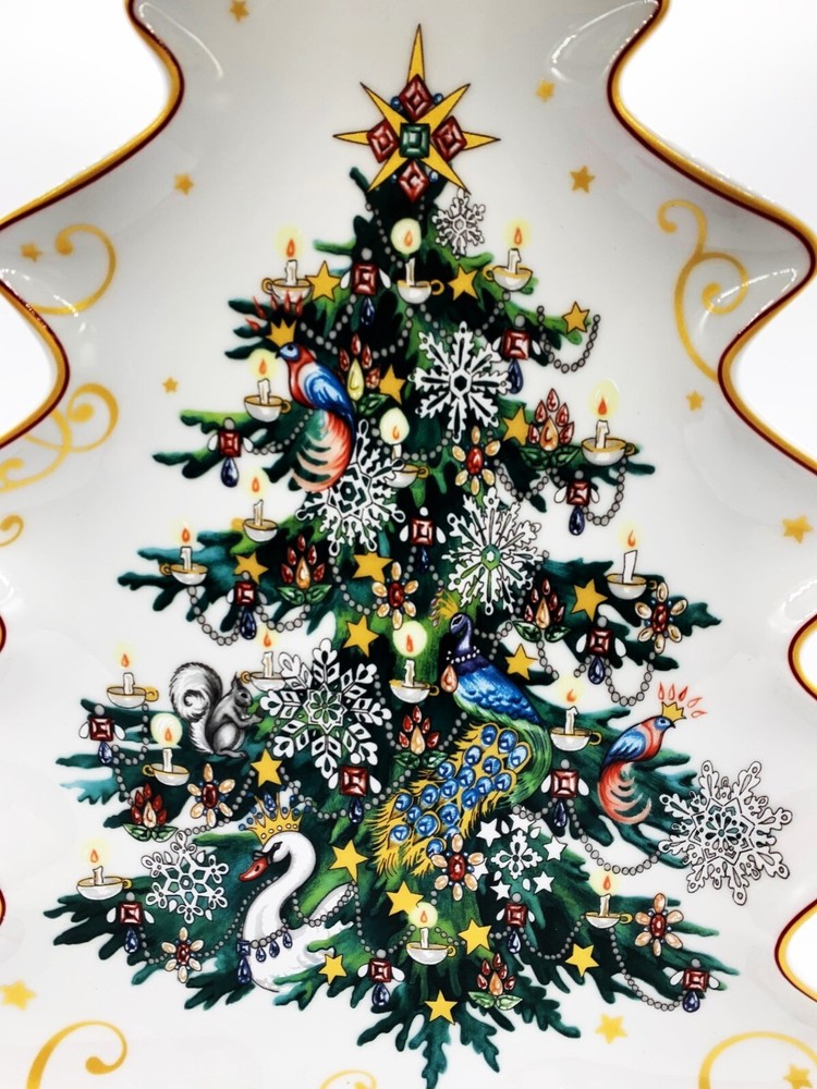 WILLIAMS SONOMA Twas Night Before Christmas FIGURAL TREE SERVING PLATTER