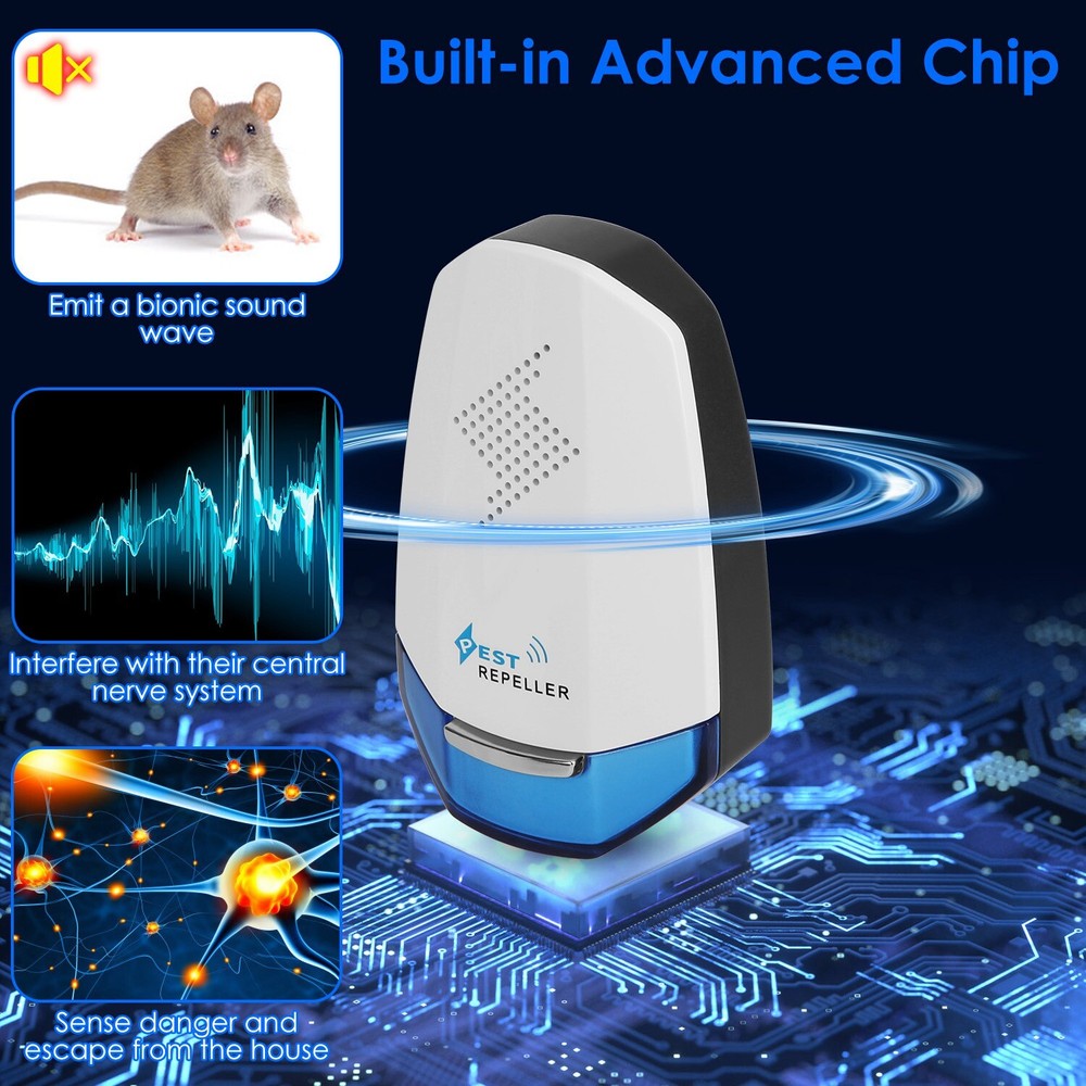 2Packs Ultrasonic Plug In Pest Mice +Night light