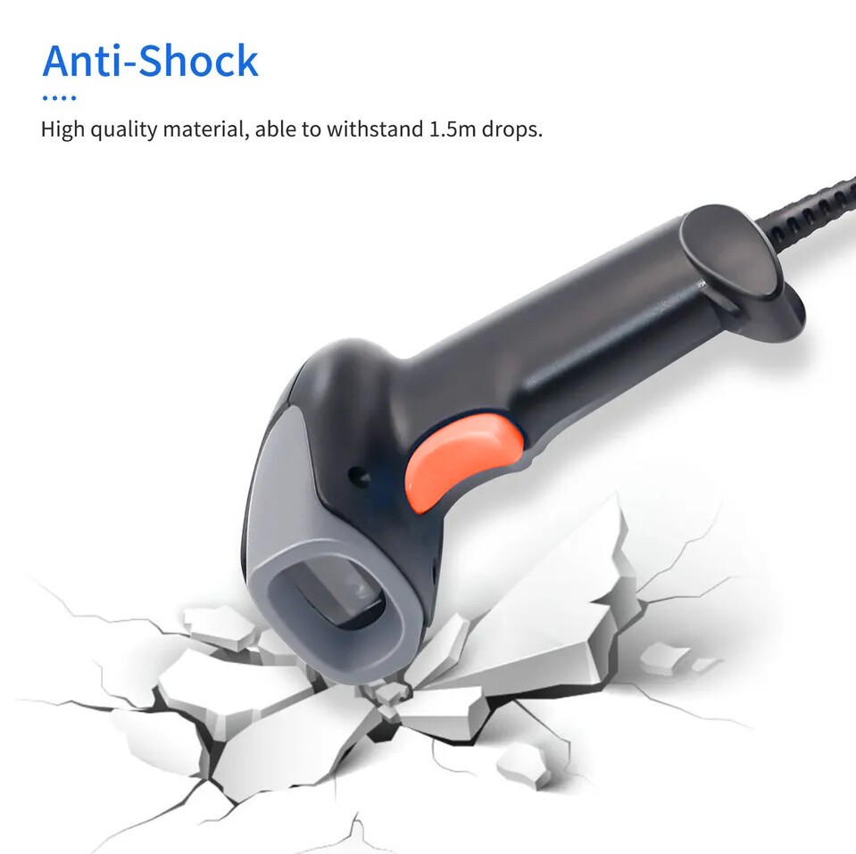 2.4Ghz Wireless Barcode Scanner Cordless 1D 2D Laser Barcode Reader USB Handheld