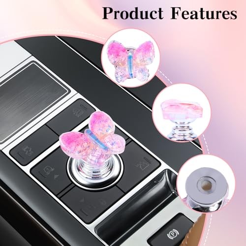 Push to Start Button Cover, 0.6'' Base Butterfly Engine Start Stop Button