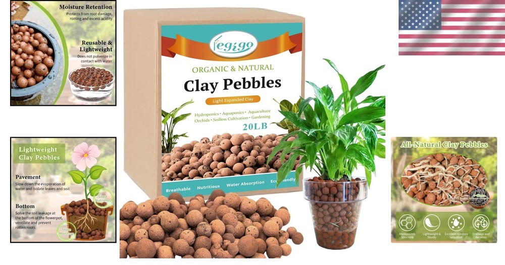 19 lbs Hydroton Clay Pebbles for Growing Orchids