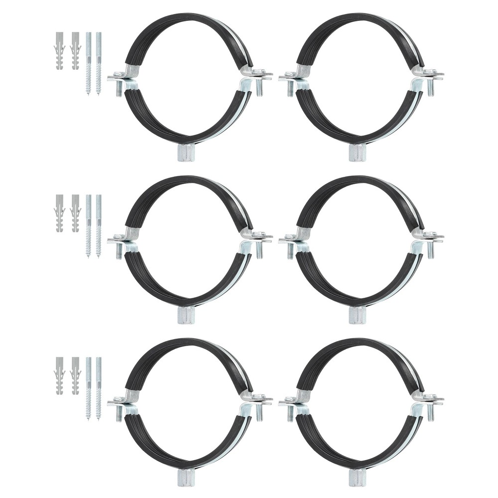 6 PACK Adjustable Pipe Bracket Clamp Wall Ceiling Mount Support 4" 102mm