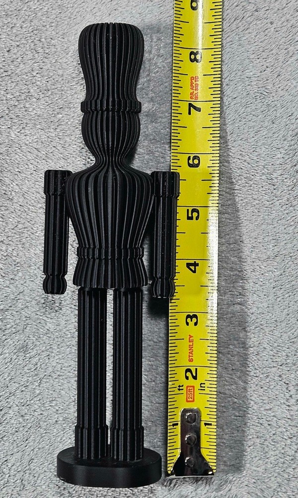 3D Printed Nutcracker Figure Black Decorative Nutcracker Statue Approx 8in