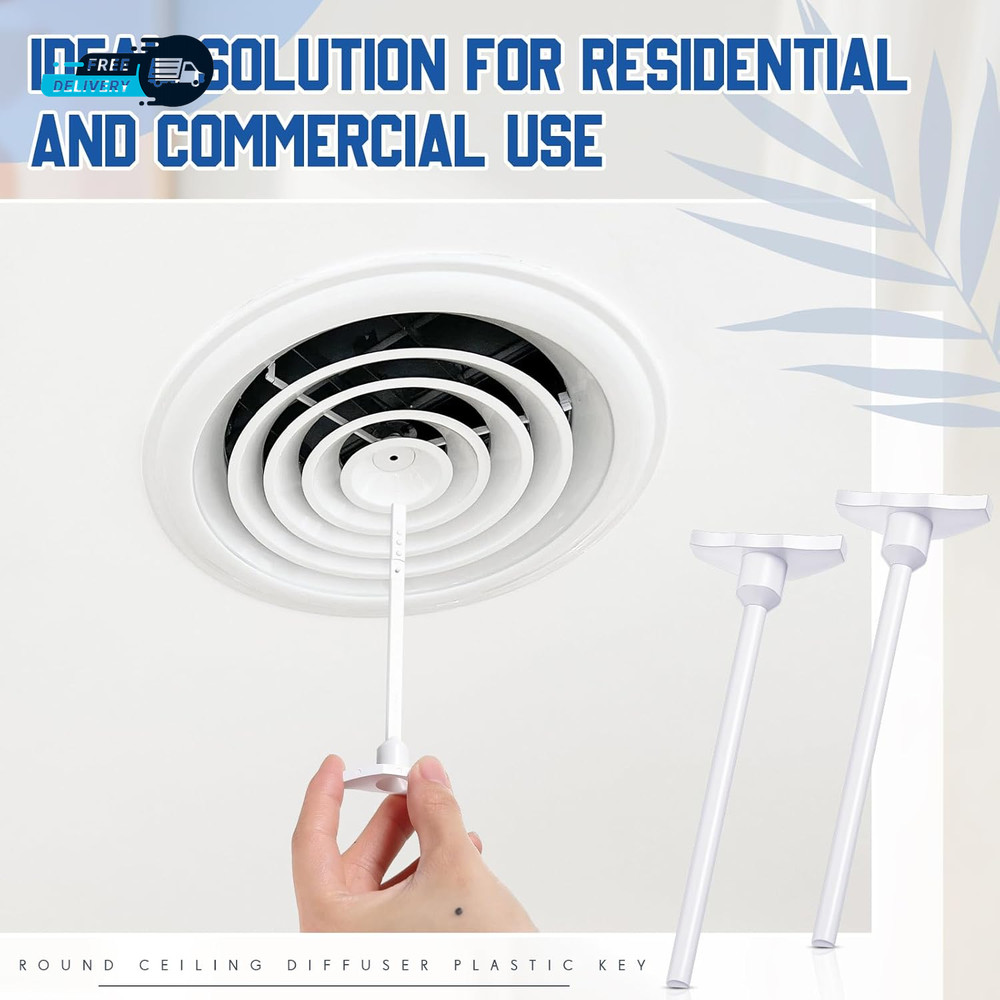 6 Pcs round Ceiling Diffuser Plastic Key Handle Vent Key for Steel Butterfly