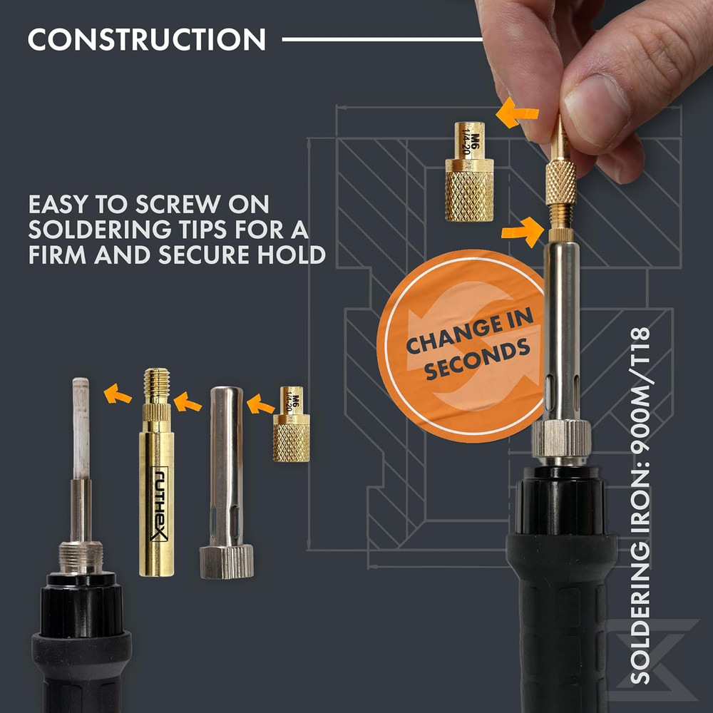 7X Soldering Tips/Heat Set Insert Tips - for Thread Inserts M2 / M2.5 / M3 / M4