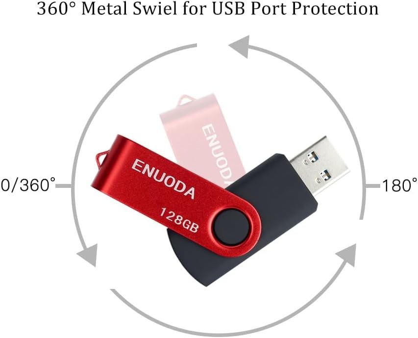 Durable 128GB USB Flash Drive with Dust-proof Features and LED Indicator