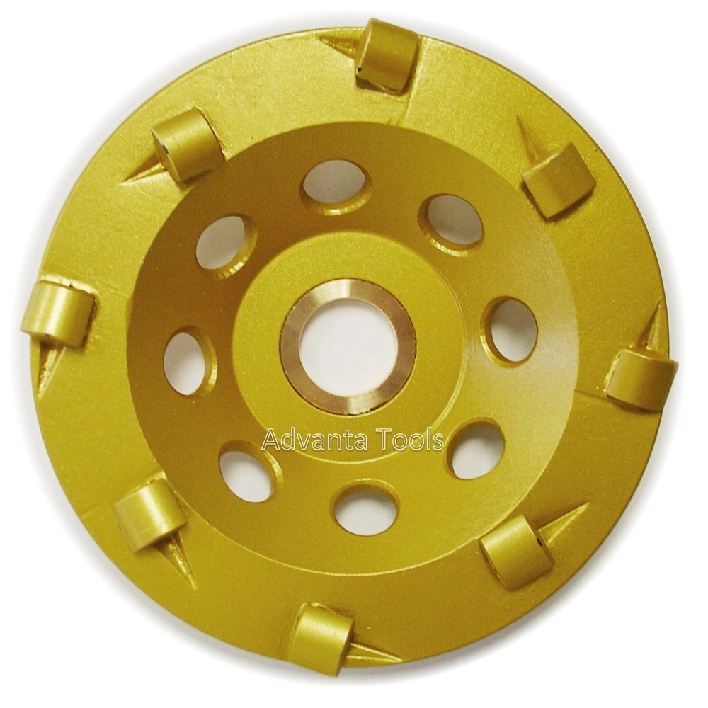 4” PCD Cup Wheel - Quarter Round 8-Segment with 7/8"-5/8" Arbor