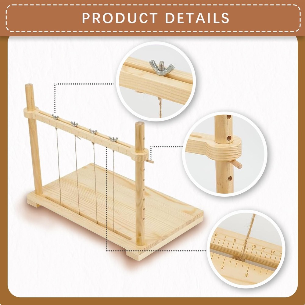 GeryVtee Bookbinding Sewing Frame Set Wood Book Binding Kits Variable,