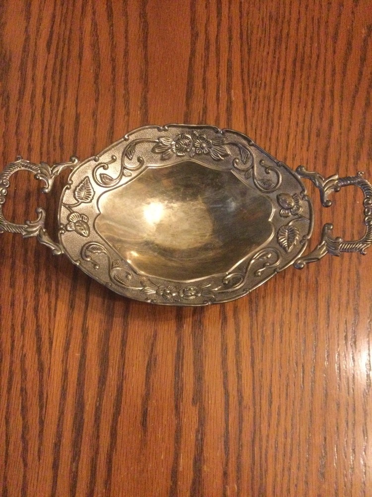 Vintage Silver Plated Serving Dish Ornate Floral And Scrollwork