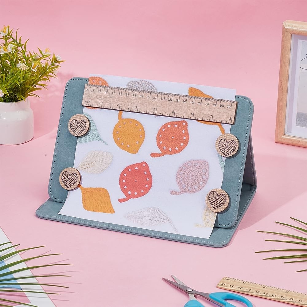 1Pc Folding Knitting Pattern Holder Cadet Blue Knitting Chart Holder Adjustab...