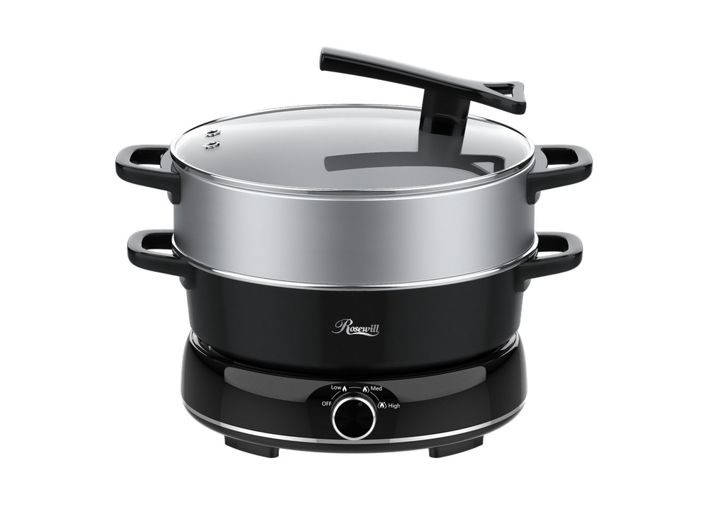 Rosewill 12.7 QT Electric Hot Pot with Multiple Functions, Split Design with 11.