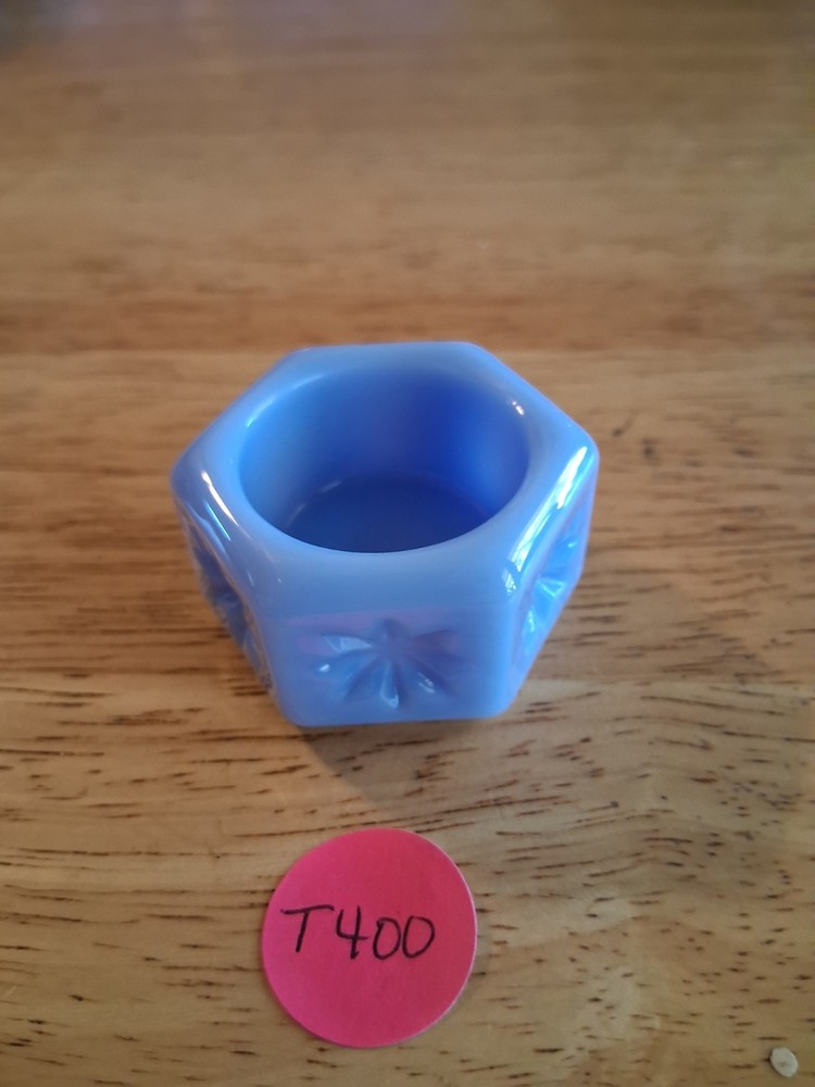 Hexagonal Blue Open Salts Cellars