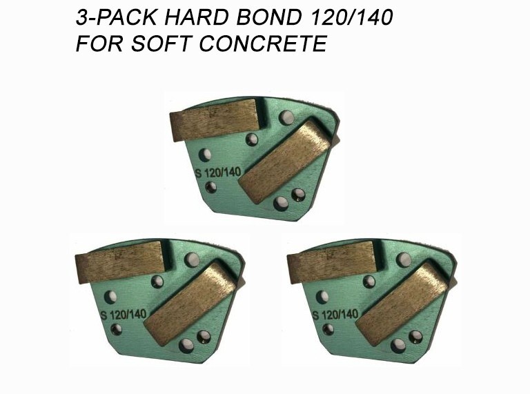 3Pack! Diamond Grinding Discs for Bolt-on Grinders for SOFT Surface Grit 120/140