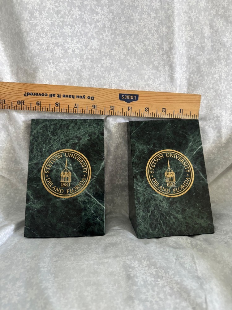 Stetson University 6" Green Marble Bookends