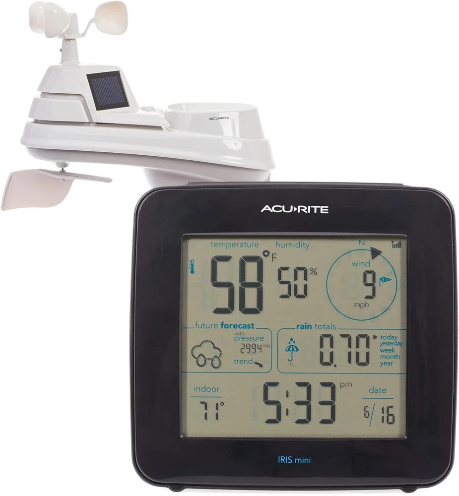 Sleek Iris Weather Station: Real-Time Forecasts & Multi-Feature Wireless Display