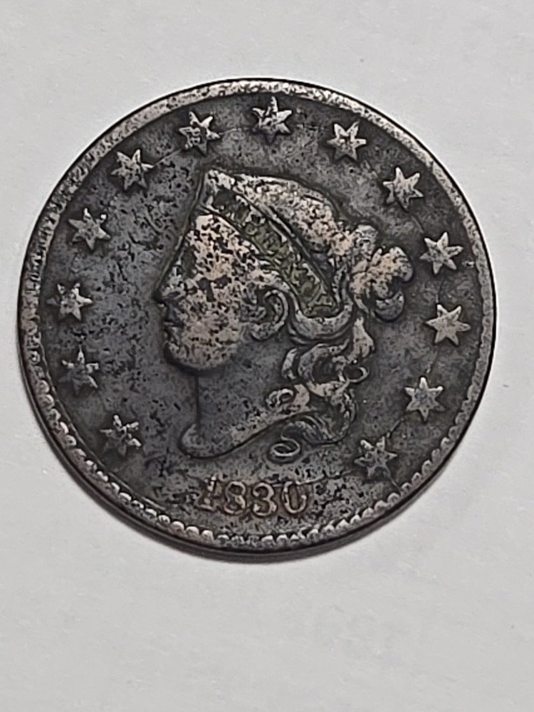 1830 Coronet/Matron Head Large Cent, Medium Letters, Rare,#1563