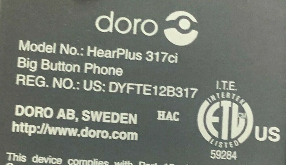 Doro HearPlus 317ci Telephone Big Button Phone Hearing Impaired