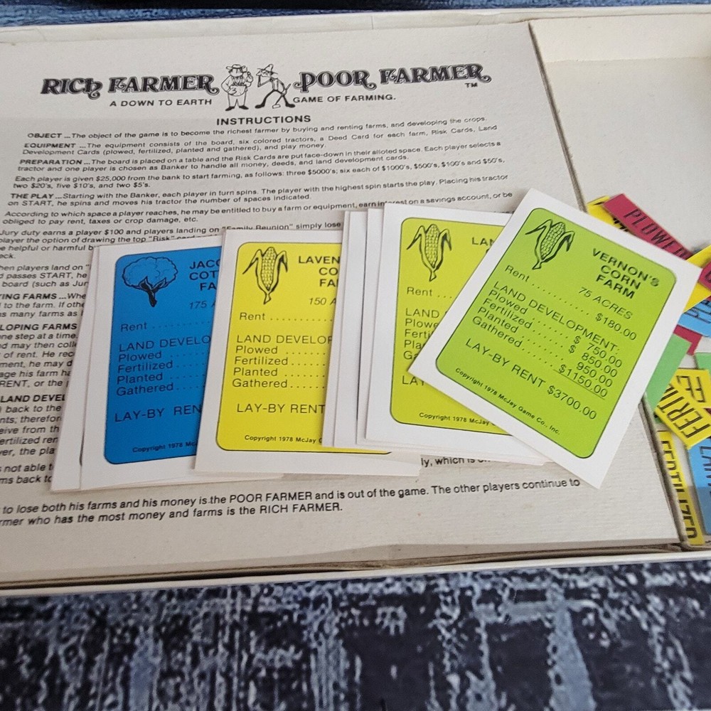 Vintage Board Game Rich Farmer Poor Farmer