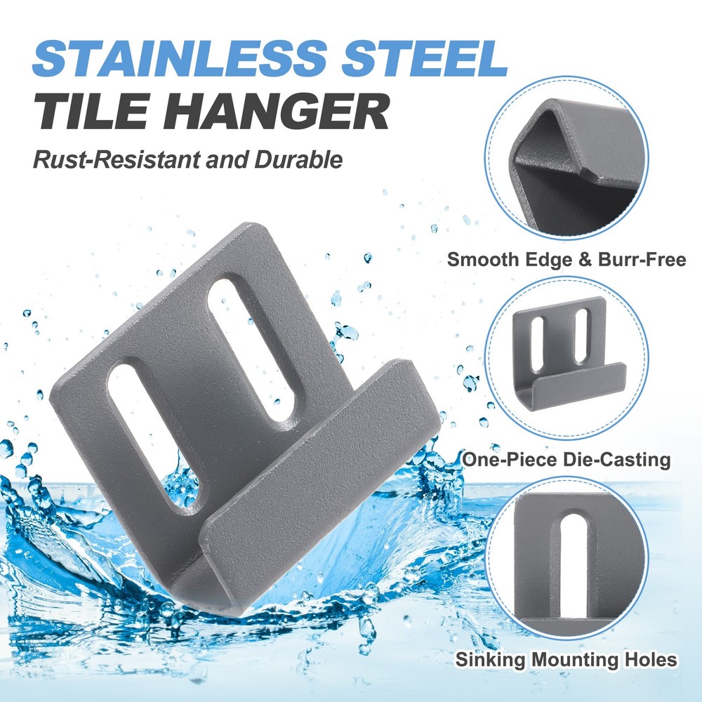 10pcs adjustable tile hooks, grey sand, int.15mm (9/16")