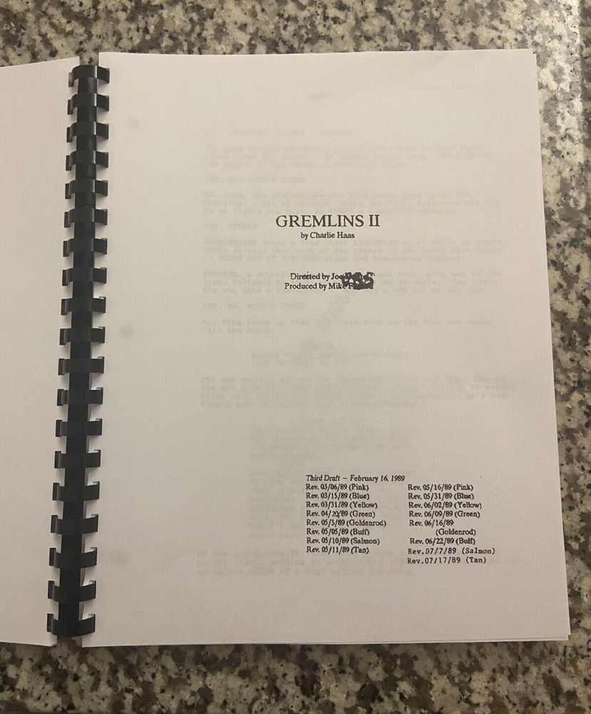 Gremlins 2 Horror Movie Script Reprint Full Screenplay unsigned
