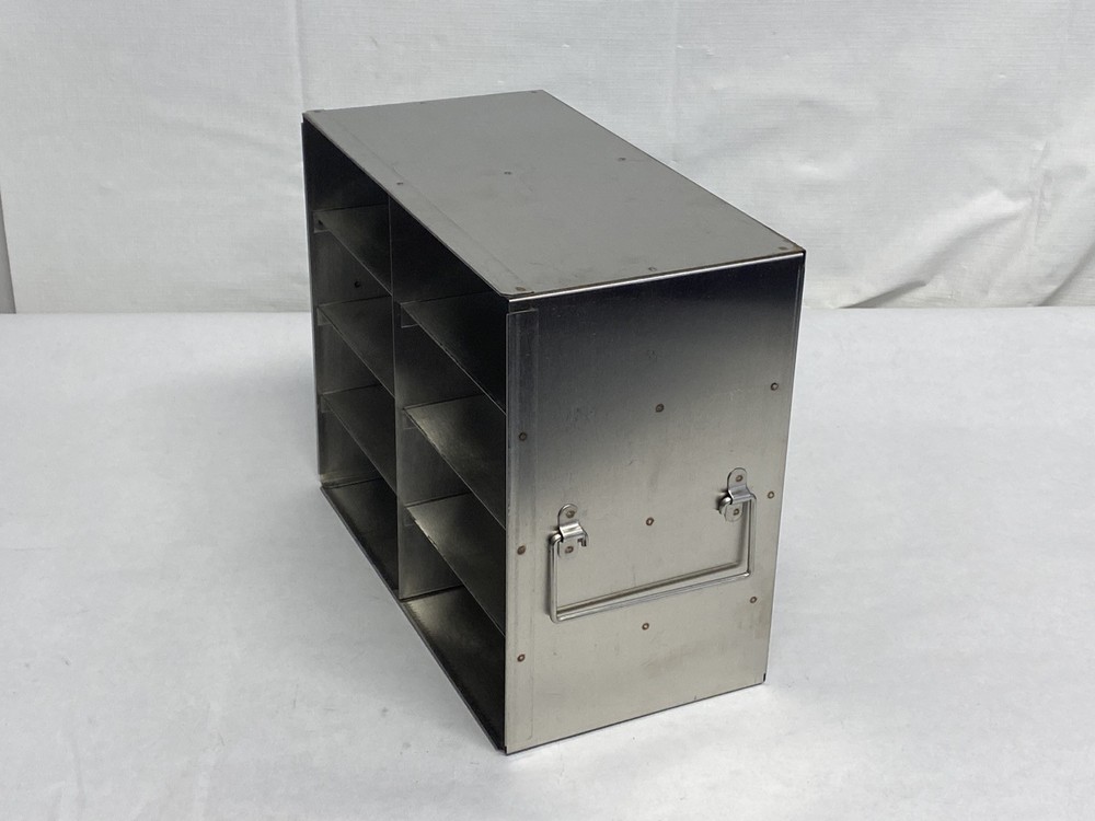 Lab 8-Place 2x4 Array Horizontal Freezer Rack w/ Side Handles Fits 5x5x2” Boxes