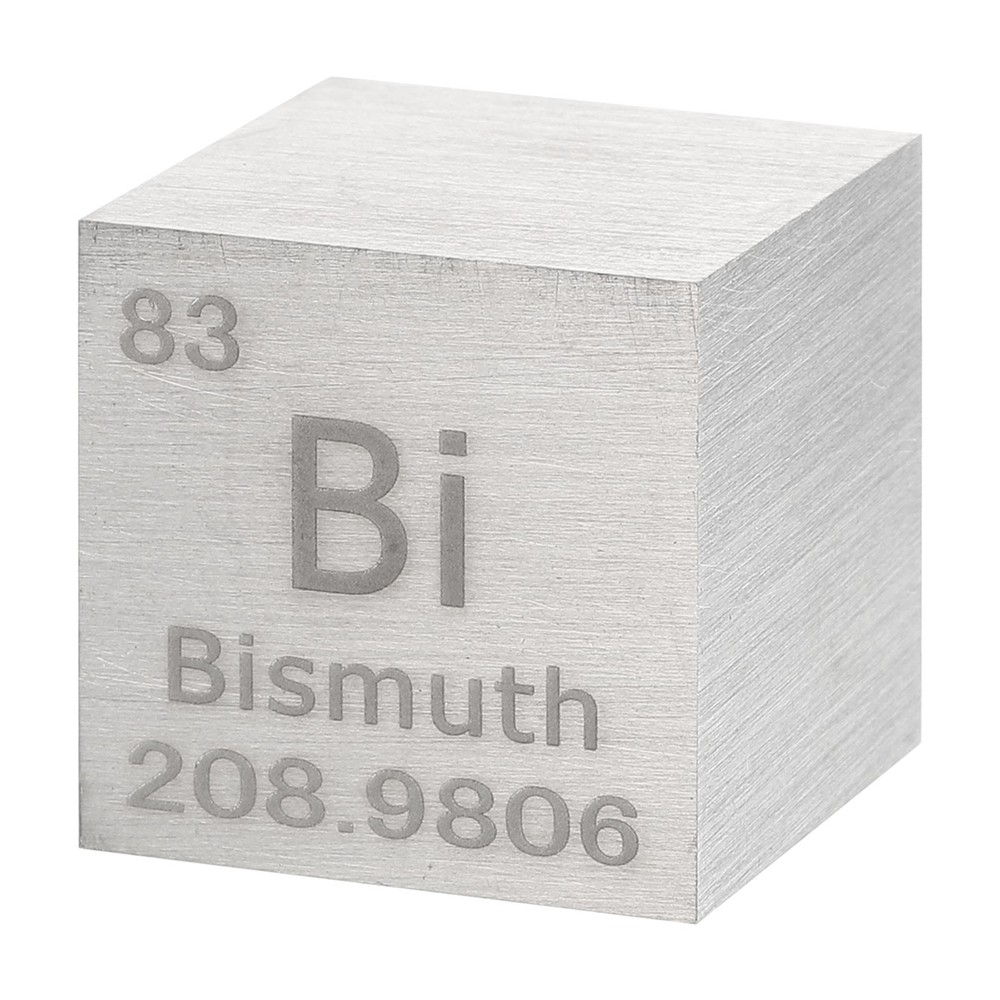 Bismuth Cube, 0.5" High Density Metal Element Cube for Education, Silver