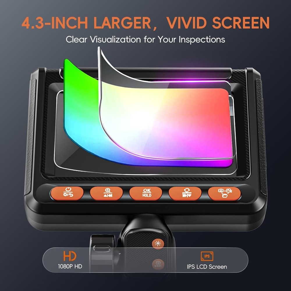 Two-Way Endoscope Camera with Light, HILYCEN Articulating Borescope with Light