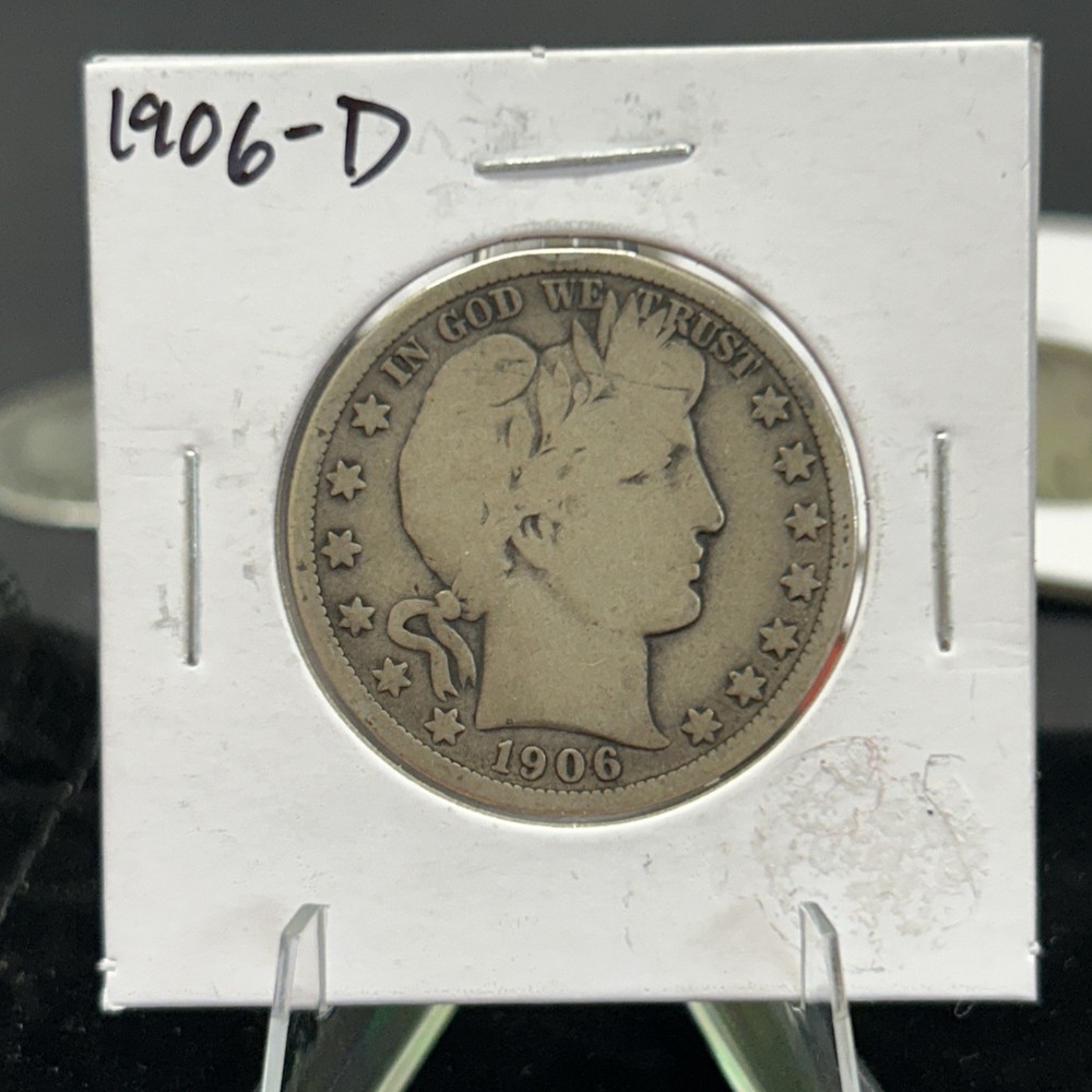 1906 D BARBER HALF DOLLAR  Silver 50c