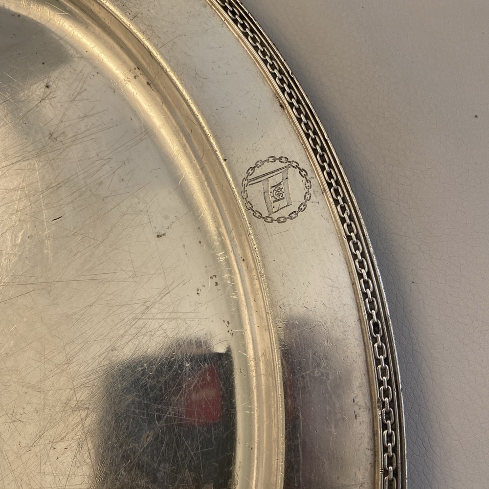 HUDSON NAVIGATION CO c1910 Ship Serving Tray Platter Silver RARE!!