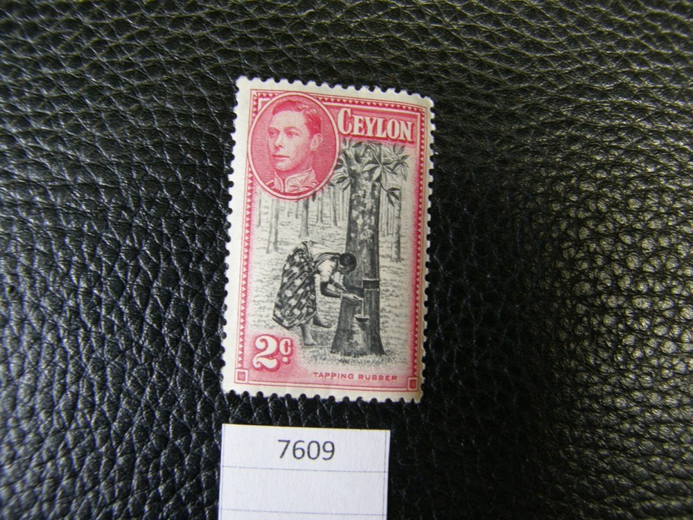 7609) One: 2c King George VI Tapping Rubber Postage Stamp