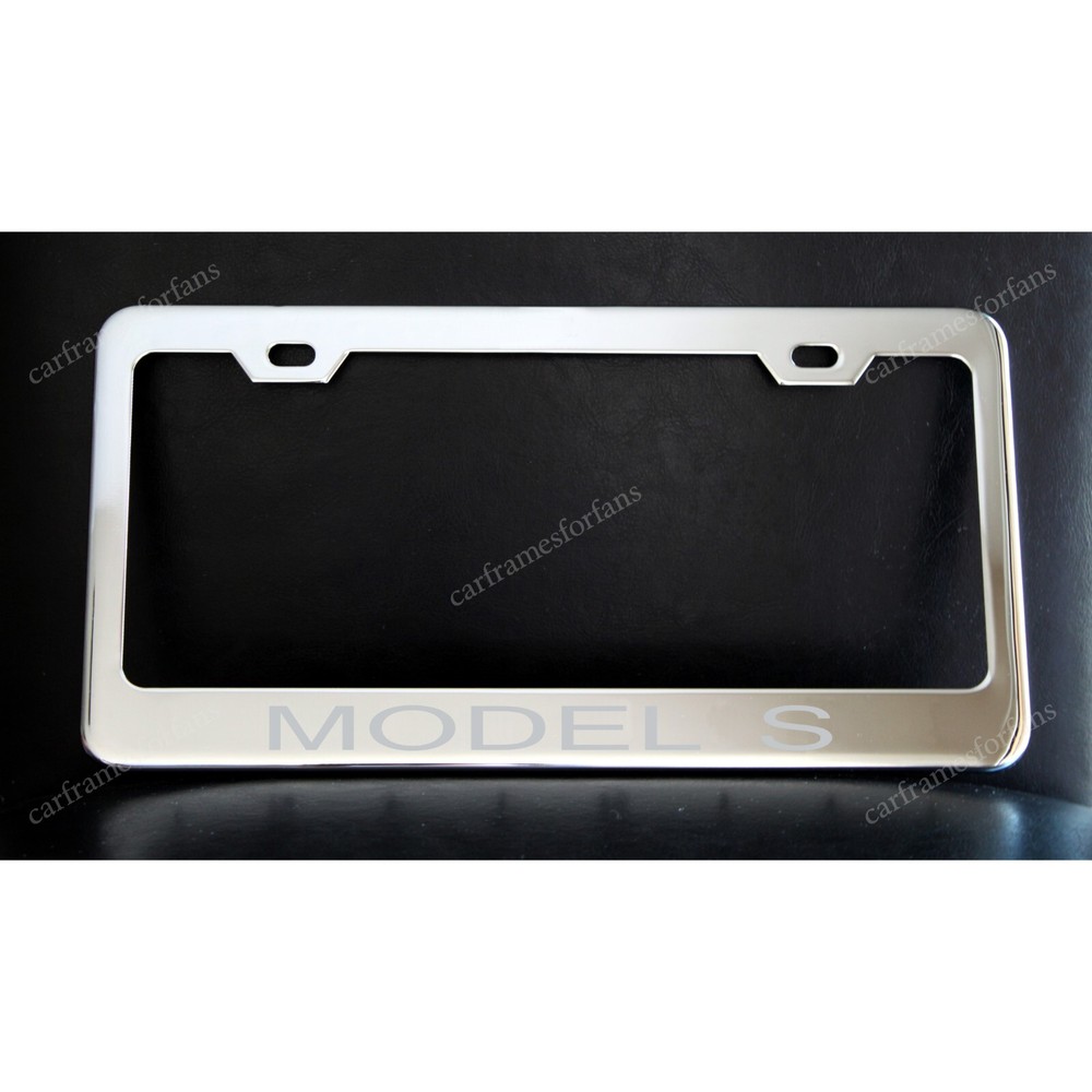 TESLA MODEL S License Plate Frame - Chrome Plated Metal