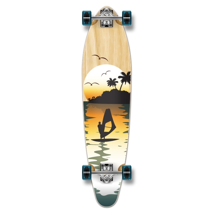 Yocaher Kicktail Surfer Natural Longboard Complete