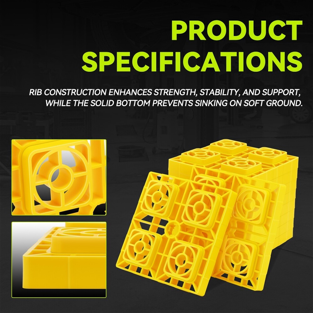 8.54"x 8.54"x 1" RV Leveling Blocks for Camper Cargo Bumper-Pull w/ Storage Bag