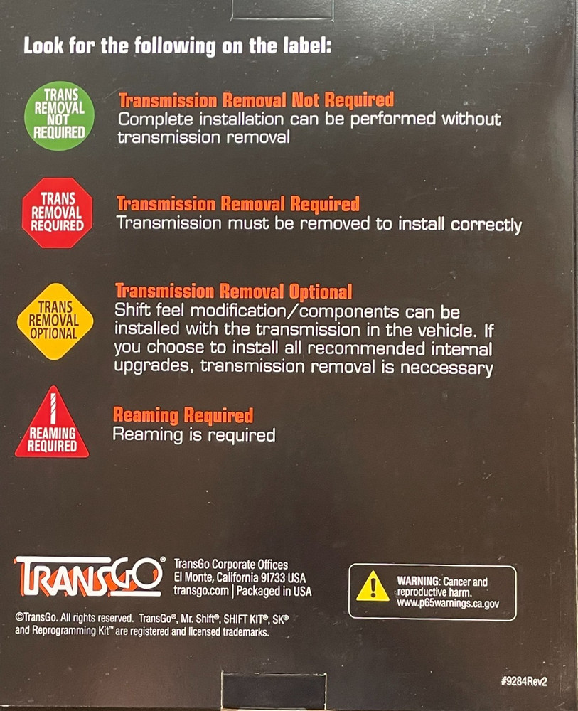 TransGo TH250 TH250C TH350 TH350C SHIFT KIT (#SK 350)