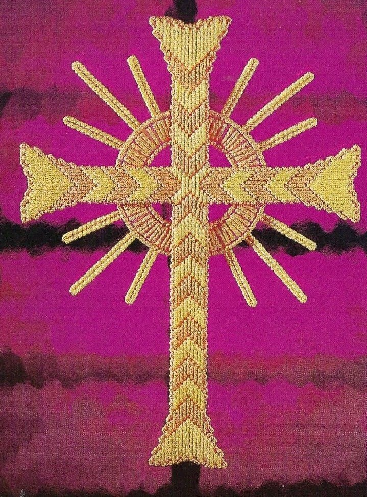 RADIANT CROSS HOME DECOR PLASTIC CANVAS PATTERN INSTRUCTIONS